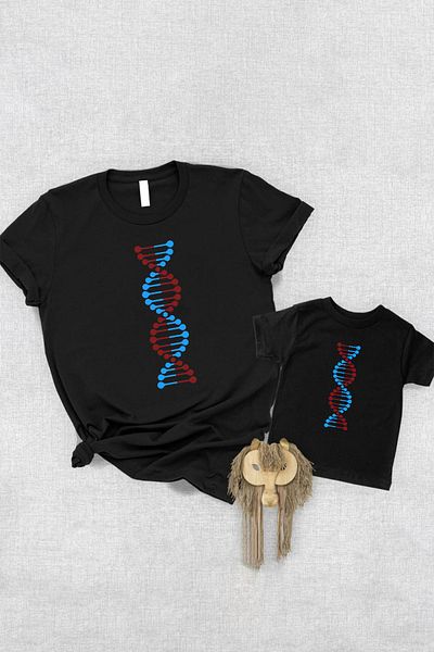 Tshirthane Βουργουνδία Μπλε DNA Πατέρας Γιος Κορίτσι - Τιμή Μονού Είδους, Προσθήκη σε 2 Καλάθι