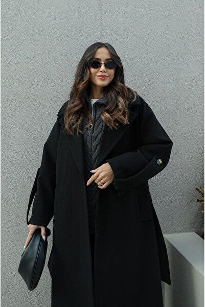 Havoş Black Sleeve Detailed Premium Coat