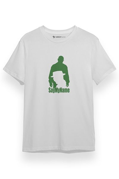 Tshirthane Breaking Bad Say My Name Λευκό κοντομάνικο ανδρικό μπλουζάκι