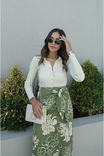 Havoş Ζακέτα Cream Polo Neck