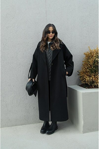 Havoş Black Sleeve Detailed Premium Coat