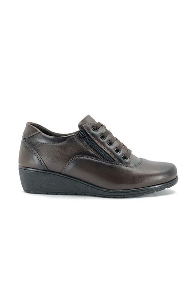 KCMN Berfilla Zippered Oxford Classic Women's Shoes Brown