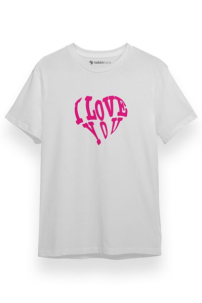Tshirthane I Love You Icon Λευκό κοντομάνικο ανδρικό μπλουζάκι