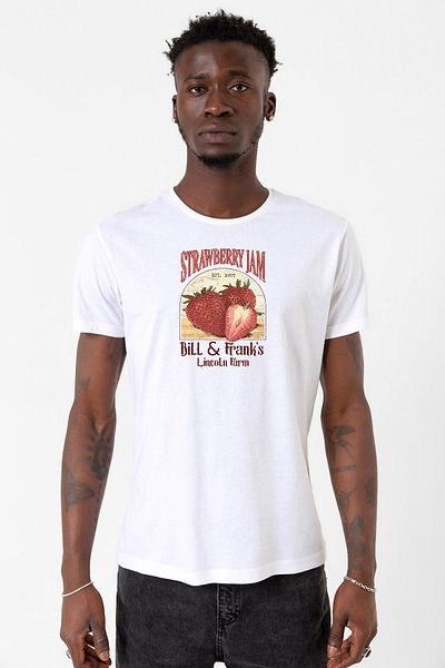 Tshirthane The Last Of Us Bill And Frank Strawberry Jam Λευκό ανδρικό μπλουζάκι ποδηλασίας