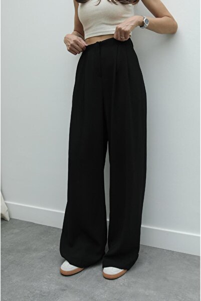 Havoş Black Grazia Pleated Trousers