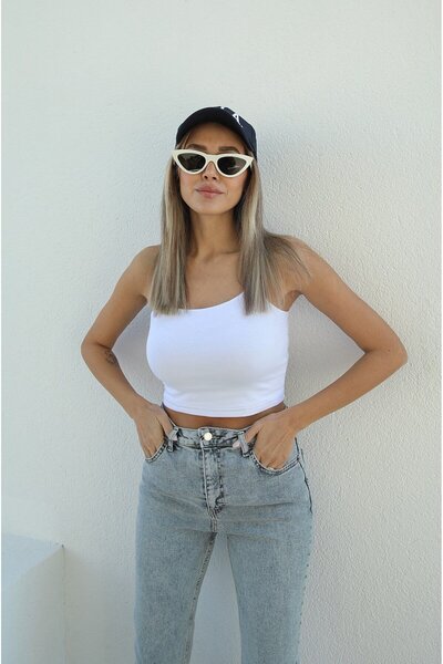 Havoş Basic Crop με λουράκι λευκό σχοινί