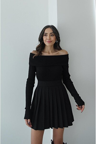 Havoş Black Madonna Collar Ribbed Knitwear