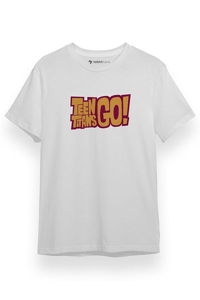 Tshirthane Ανδρικό μπλουζάκι με κοντό μανίκι Teen Titans Go Text White