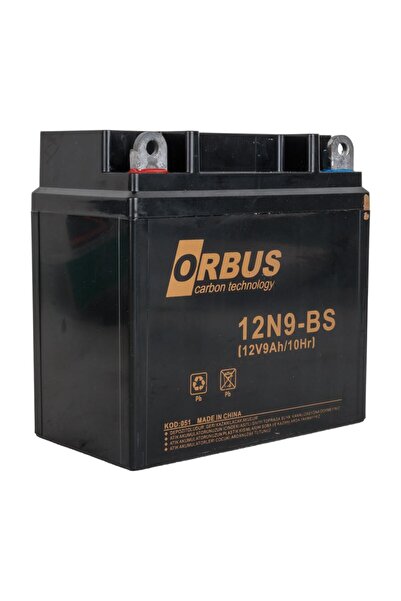 ORBUS 12N9-Bs 12 V 9 Ah Asit İçinde Karbon Motosiklet Aküsü
