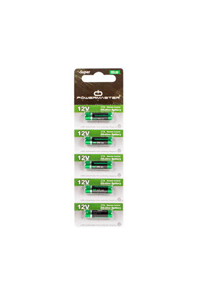 Powermaster MN27A 12 Volt 27A İnce Alarm Pili Alkaline Batarya (5'LI Paket)