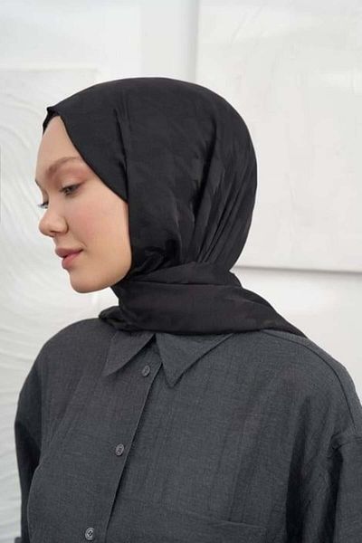 ARMANDA Σάλι Ιταλικό Ζακάρ Houndstooth με σχέδιο - Μαύρο