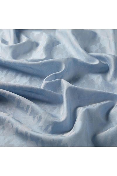 ipekevi Βαμβακερό μεταξωτό σάλι με μοτίβο λοστό - Baby Blue