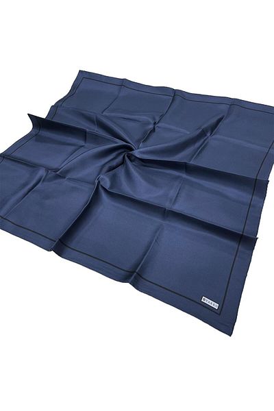 Vakko Eșarfă de mătase twill simplă - albastru ocean