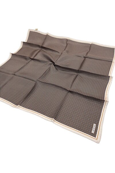 Armine Eșarfă din mătase bej din twill de nurcă - Nostalgie 8733-03