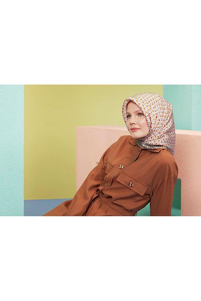 Armine Sport Twill Scarf - 8557-36 Μπεζ Πορτοκαλί