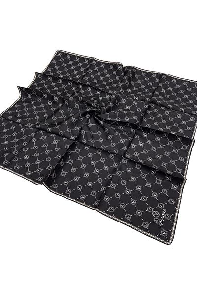 Vissona Μεταξωτό κασκόλ Twill - 52033 - 0001-0003 Μαύρη κρέμα