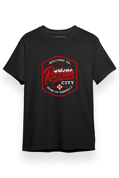 Tshirthane Resident Evil Καλώς ήρθατε στην πόλη του Raccoon Μαύρο κοντομάνικο ανδρικό μπλουζάκι