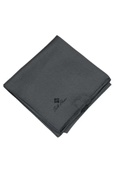 Silk Home Σκούρο ανθρακί απλό γυαλιστερό κασκόλ