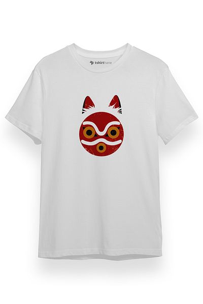 Tshirthane Μπλουζάκι Princess Mononoke Mask Λευκό κοντομάνικο ανδρικό μπλουζάκι