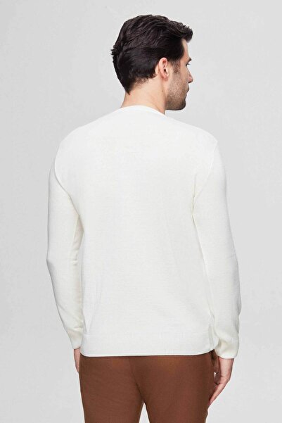 D'S Damat Ds Damat Regular Fit Ekru Pirinç Örgü Yünlü Kazak