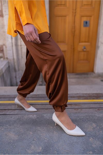 ECENİN BUTİĞİ Nell Ecru Leather Stiletto