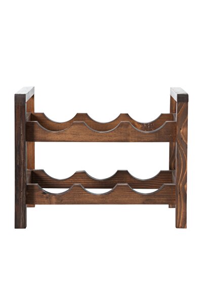 Mudo Home İKİ KATLI MİNİ AHŞAP ŞARAP STANDI