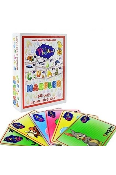 Play Wood PlayWood 26 Letter Educational Picture Information Card