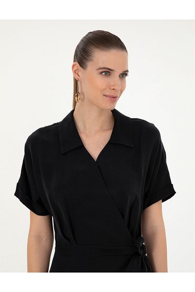Pierre Cardin Black Comfort Fit Woven Dress 50283470 -Vr046