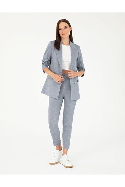 Pierre Cardin Indigo Linen Blended Fabric Trousers 50282103 -Vr028