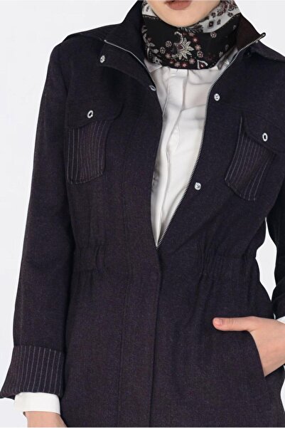 TRENDTESETTÜR Жіночий тренчкот з прихованою блискавкою, еластичним поясом і капюшоном 1334