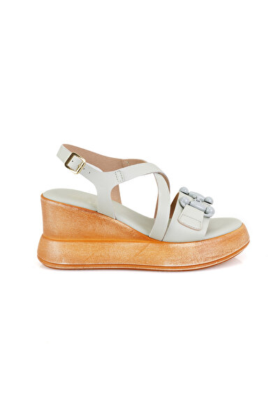 Desa Kadın Yeşil Ayarlanabilir Tokalı Topuklu Deri Sandalet