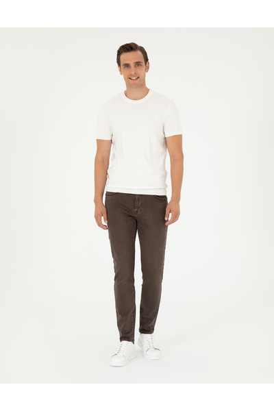 Pierre Cardin Pantaloni blugi slim fit maro 50294615-VR029