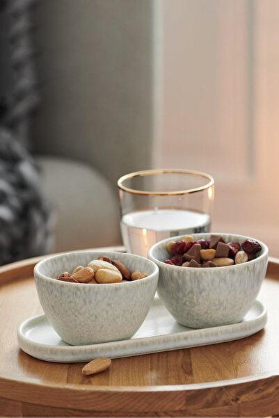 Tchibo 3 Piece Serving Set, Light Grey