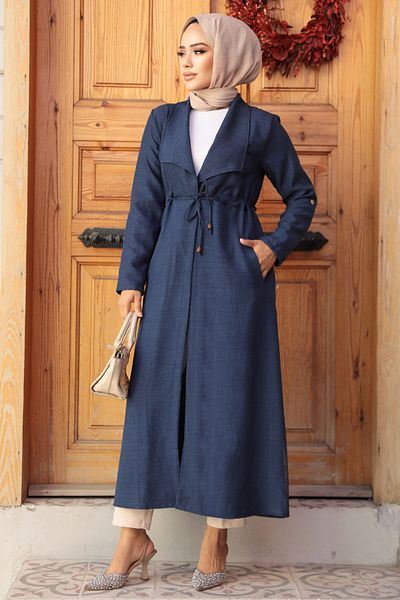 Neva Style Navy Blue Hijab Cap - Pocket, Model 11341L