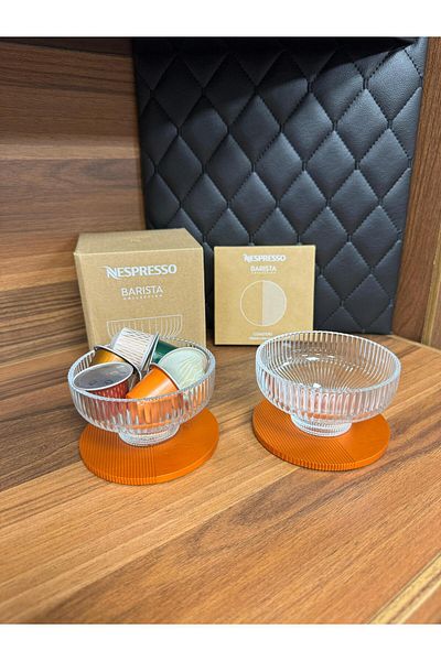Nespresso وعاء Affagato 2 وعاء زجاجي + 2 قاعدة ألومنيوم