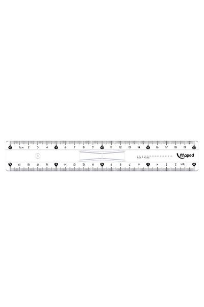 Maped 146108 20 Cm Triple Decimeter Crystal Ruler