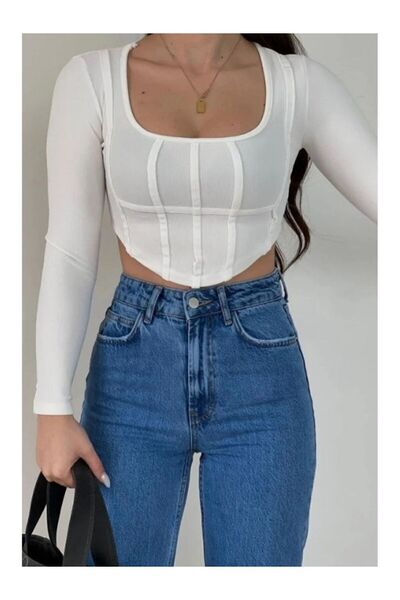 jsshop collection Volné džínové kalhoty Palazzo Super High Waist z 90. let