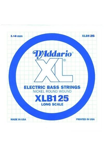 Daddario Xlb125 Bass Guitar - Single String, 0.125 Ga, Nickel Woundlon Round Monopoly