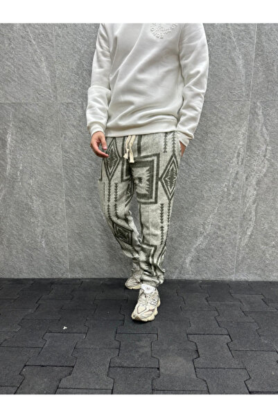 FıttingRoom Beli Lastikli Rahat Kalıp Bohem Pamuklu Jogger Pantolon