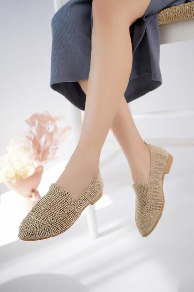 Moda Frato Modafrato Pwr-700 Hasır Babet Günlük Kadın Ayakkabı Ev Babeti Ev Ayakkabısı