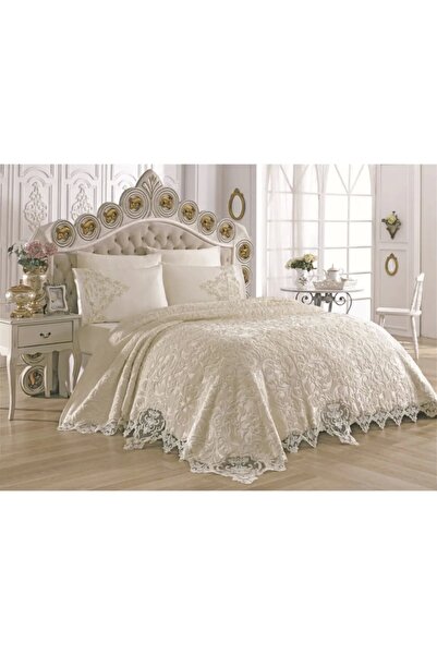 NİVEMESHOME КРЕМОВИЙ КОМПЛЕКТ З 6 ШТУК ФРАНЦУЗЬКИХ КОВДР ROYAL HOME