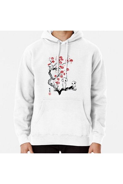 Hvit Stein Hanorac imprimat Little Forest Spirits