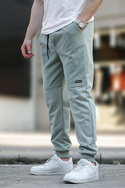 Madmext Grüne Fleece-Jogginghose für Herren – elastisches Bein 6555