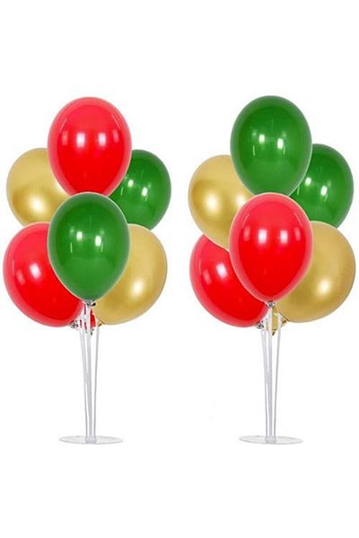 Partioutlet Gold Red Green Footed Balloon Stand
