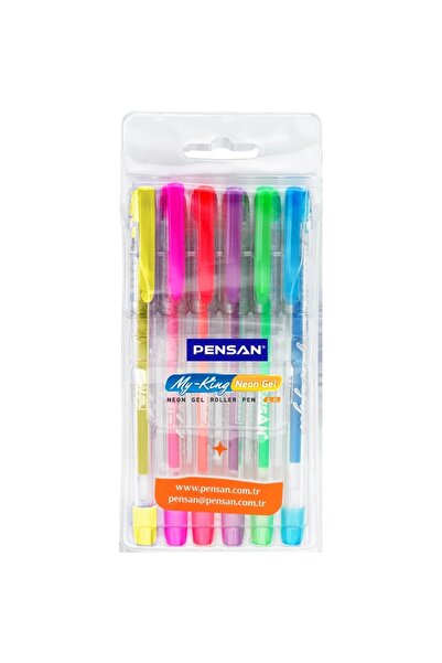 Pensan 6 Colors Neon Gel Pen Set