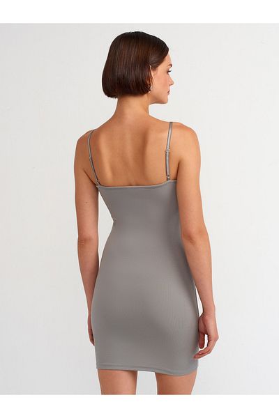 Dilvin 91129 Model - Gray Strappy Mini Dress