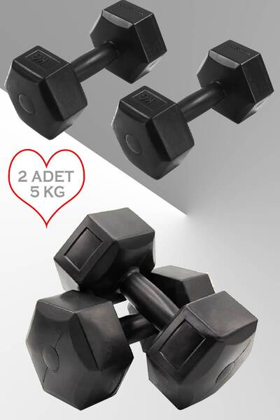 Yekta Home 5 Kg X 2 Adet 10 Kg Dambıl Seti Ağırlık Vücut Geliştirme Siyah
