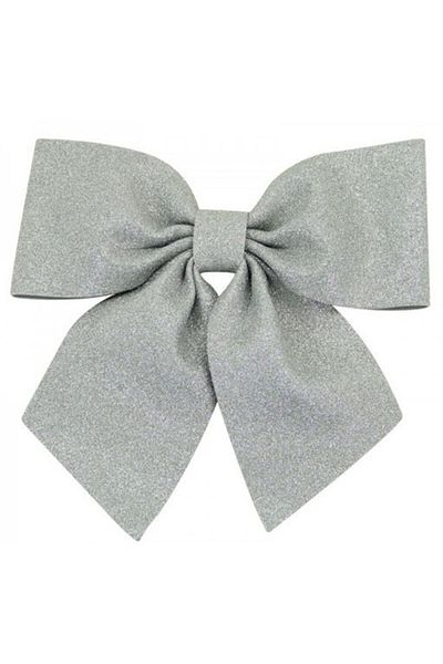 RAMEH Ασημί Glitter Eva Bow Decor Χριστουγεννιάτικο Στολίδι Πεύκο 25 Χ 25εκ