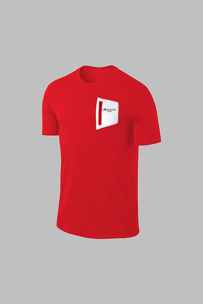 POSEIDON STORM Мъжки комплект от червена спортна тениска и шорти Dri-Fit - с кръгло деколте, джоб, без щампа (S-3XL)
