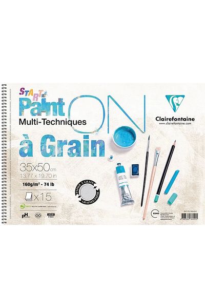 Clairefontaine Esmo Pd966450 Paint-on A Grain Start 35x50cm Spir